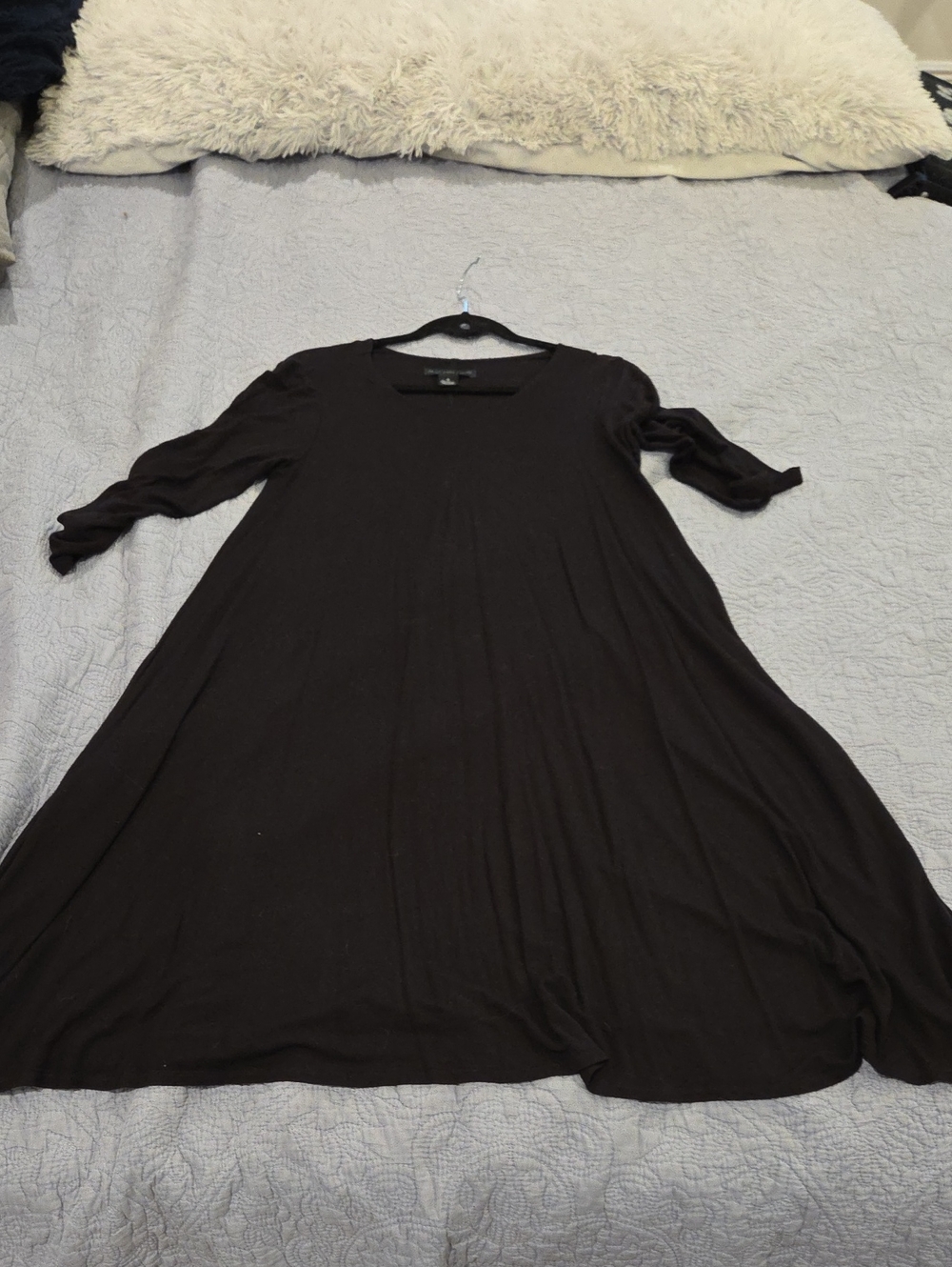 Joan Vass Black Long-Sleeve Midi Dress Size M! - Picture 5 of 7